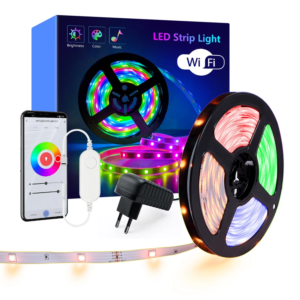 
Now the delivery Amazon Alexa Google Home 16.4ft kit Wifi 18leds/m smd5050 rgb IP20 Flexible smart LED Strip Light 