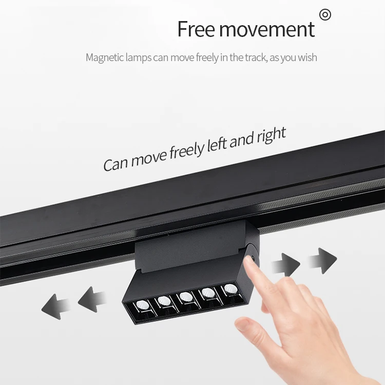 Gold supplier sells custom commercial lighting DC48V low voltage magnetic track light adjustable linear grill light