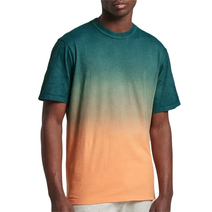 wholesale custom t-shirts printing machine oversized tshirt cotton dip dye tie dye plain blank men t shirt for men
