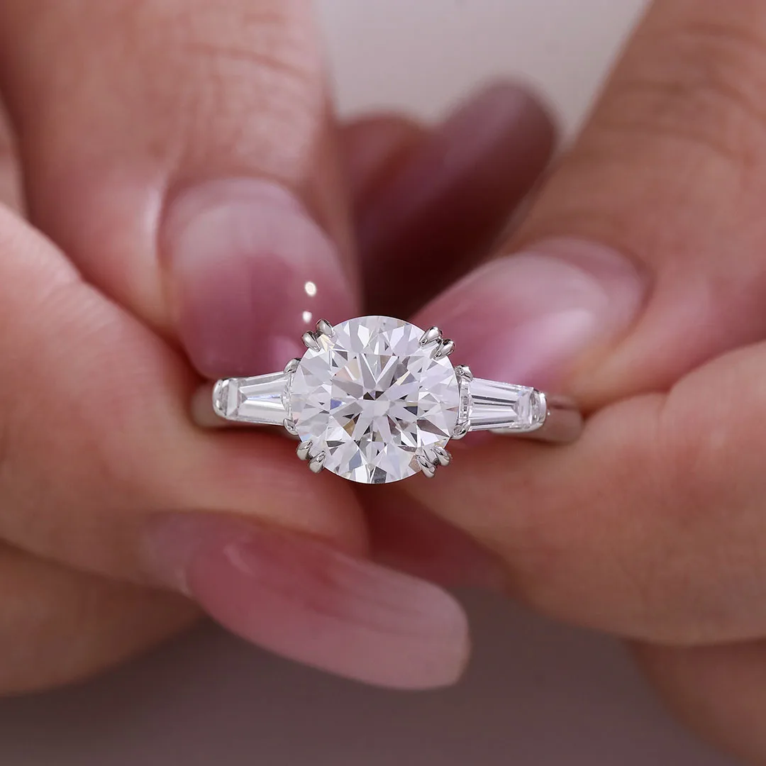 lab grown diamond ring Platinum PT950Round diameter Wedding Everyday wear Gift IdeasFine Jewellery Can be customised Double Claw