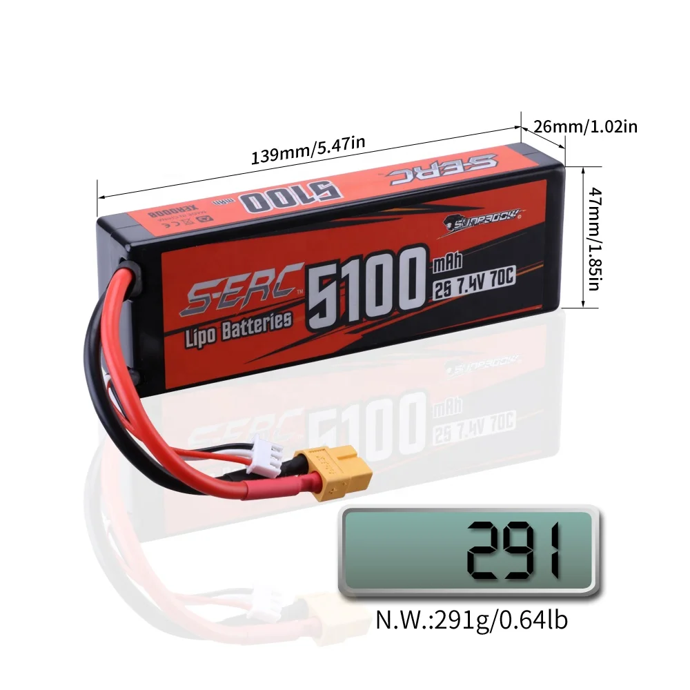 SUNPADOW 2S Lipo Аккумулятор 7 4 В 5100 мАч 70C жесткий чехол с Deans T вилкой для радиоуправляемых автомобилей грузовиков лодок транспортных средств танк-багги гоночный хобби