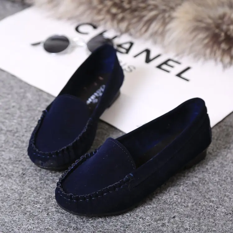 2022 Wholesale Fashion Ladies Casual Dress Shoes Women Comfortable Slip On Leather Ballet Shoes Soft Classic Round Toe Flats
