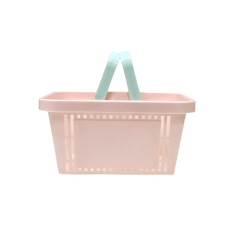 Colorful Desktop Storage Box with Handle Plastic Desktop Stationery Storage Basket Organizer