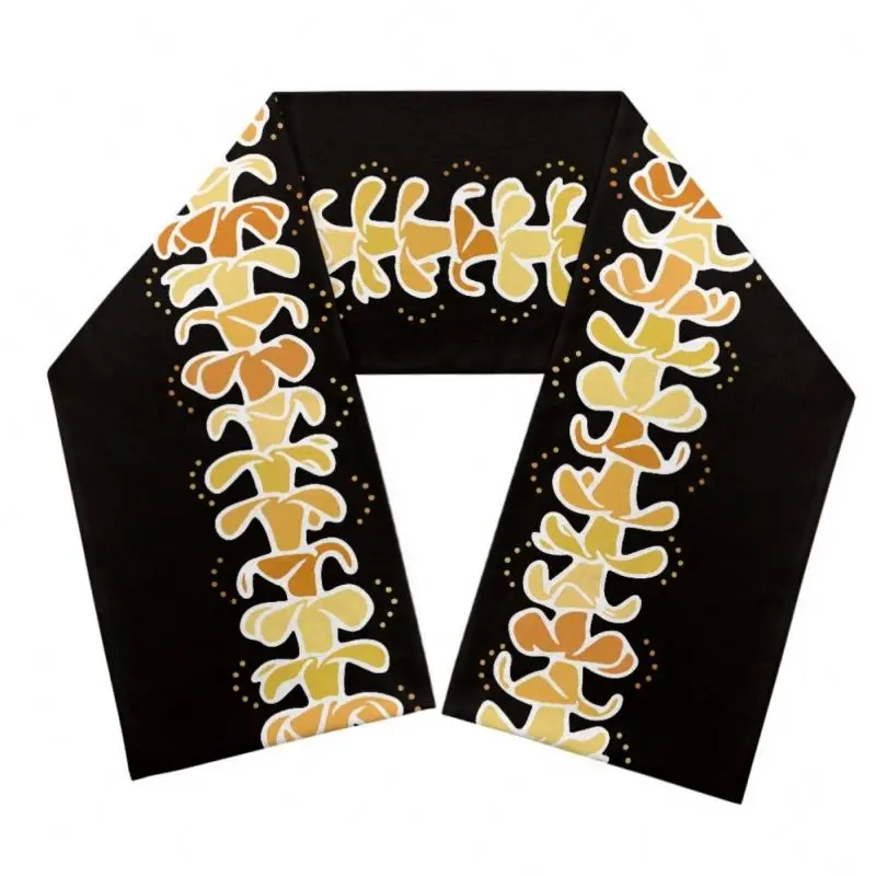 Market Wholesale Print On Demand Thermal Knitted Scarf Puakenikeni Lei Flowers Unisex Long Casual Warmer Scarves