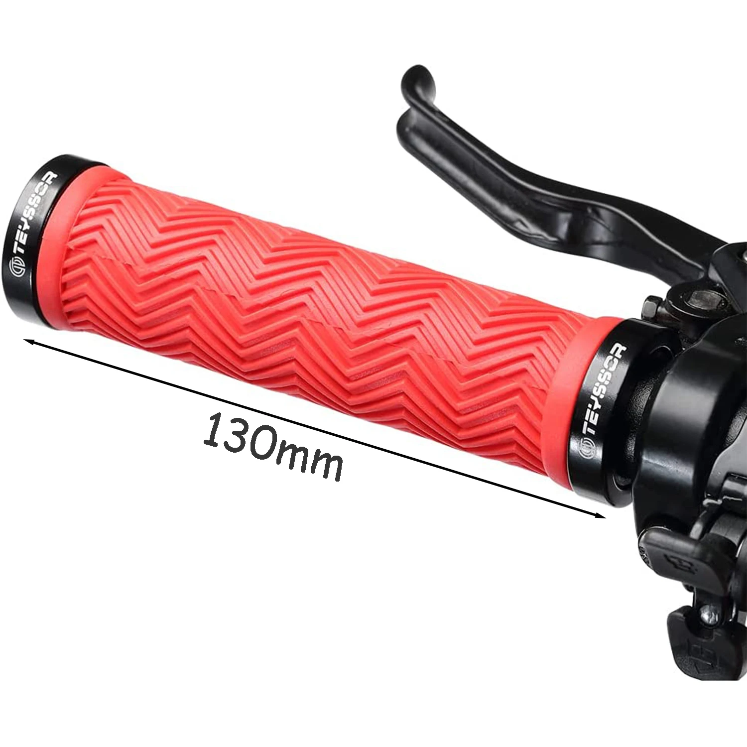 Mountain Bike Grips Double Lock on, Non-Slip Shock Absorbing Bicycle Handlebar Grips 130mm for MTB Downhill