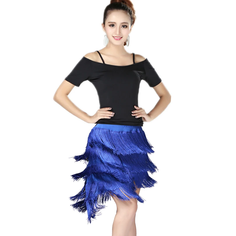 Ballroom Dance Costume Women Practice Blouses & Skirt Latin Dance Wear Performance Set Salsa Tango Cha Cha Training Suit Fringe