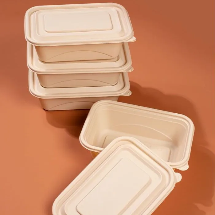 YIAN Cornstarch Food Container 100 Biodegradable Eco-friendly Meal Fresh Fruit Prep Kitchen Storage Box Home Organizer HZY-F-100