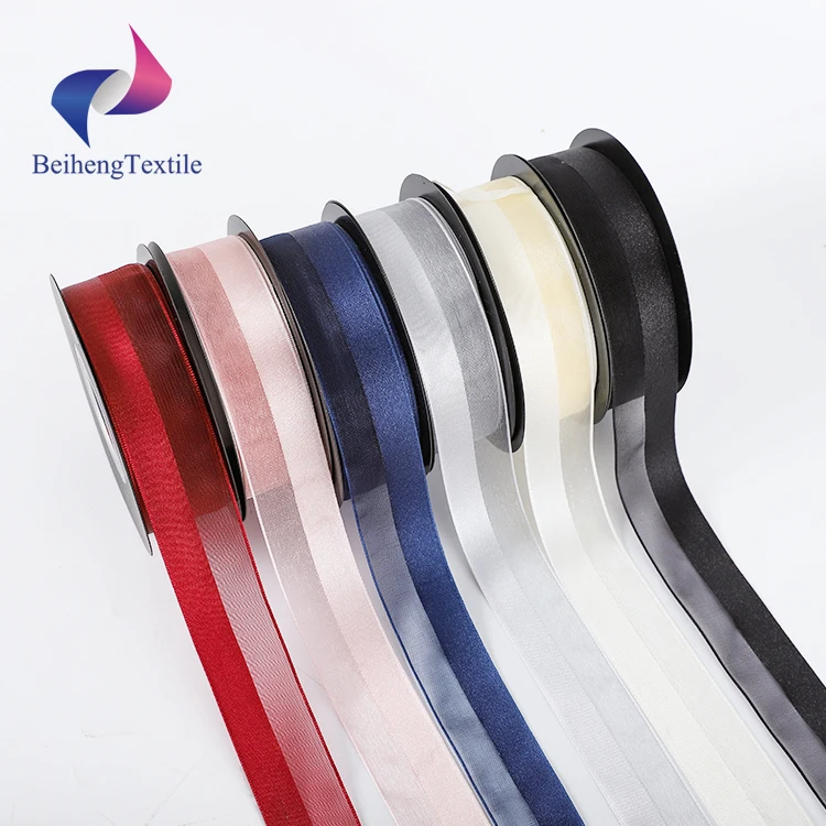 Wholesale Christmas Gift Wrapping Satin Organza Rolls Woven Ribbon