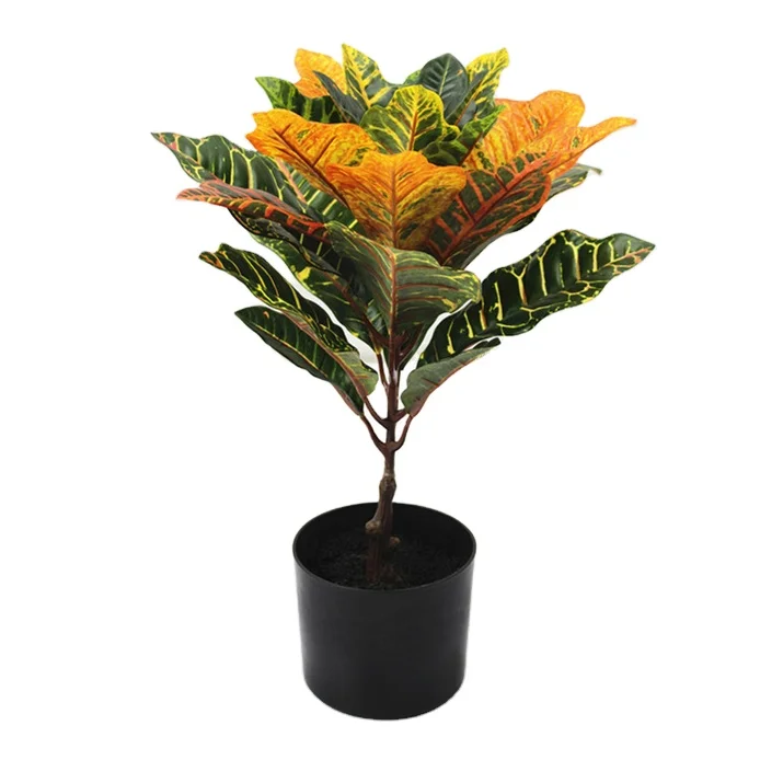 Best quality tropical plant artificial croton tree  small bonsai plants for home decor