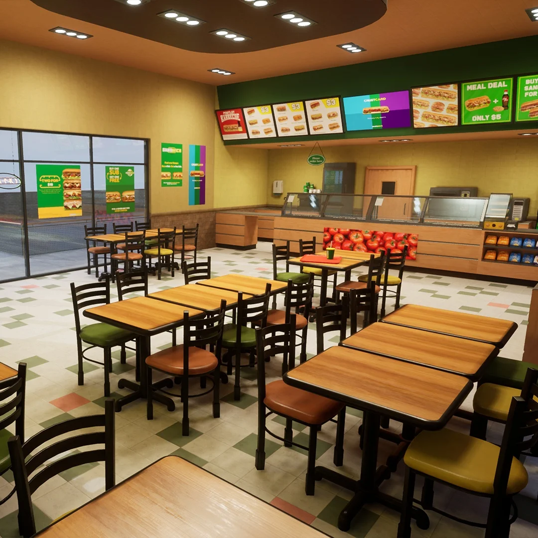 Sandwich restaurant design fast food restaurant 3D design kitchen equipment KFC equipment