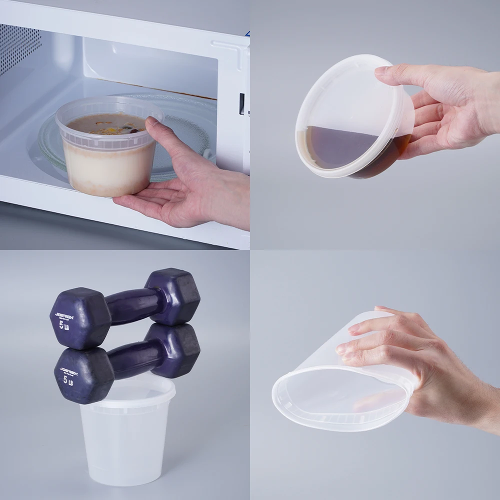 Food Grade Storage clear Plastic 8oz 12oz 16oz 24oz 32oz Disposable Food Deli Container with Lids