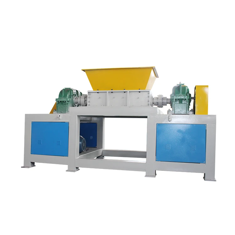 Double shaft rubber tire waste plastic PVC PET bottles metal scrap shredder machine recycling price