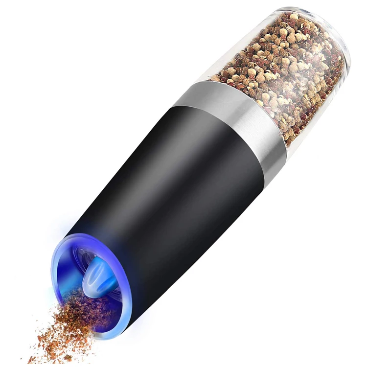 Gravity Electric Salt and Pepper Grinders Set Automatic Adjustable Pepper and Salt Mill  Battery Powered with LED Light