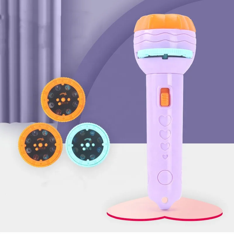 Baby Sleep Night Cartoon Flashlight Projector Flashlight Light Early Educational Toys Children Learning Toys