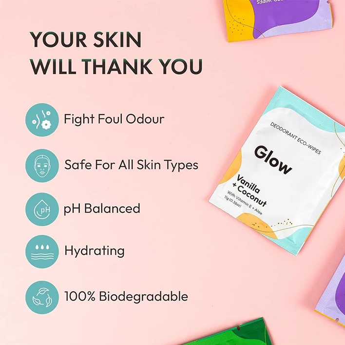 Individually Wrapped Biodegradable Sweat Block Antiperspirant Deodorant Underarm Wipes For Body