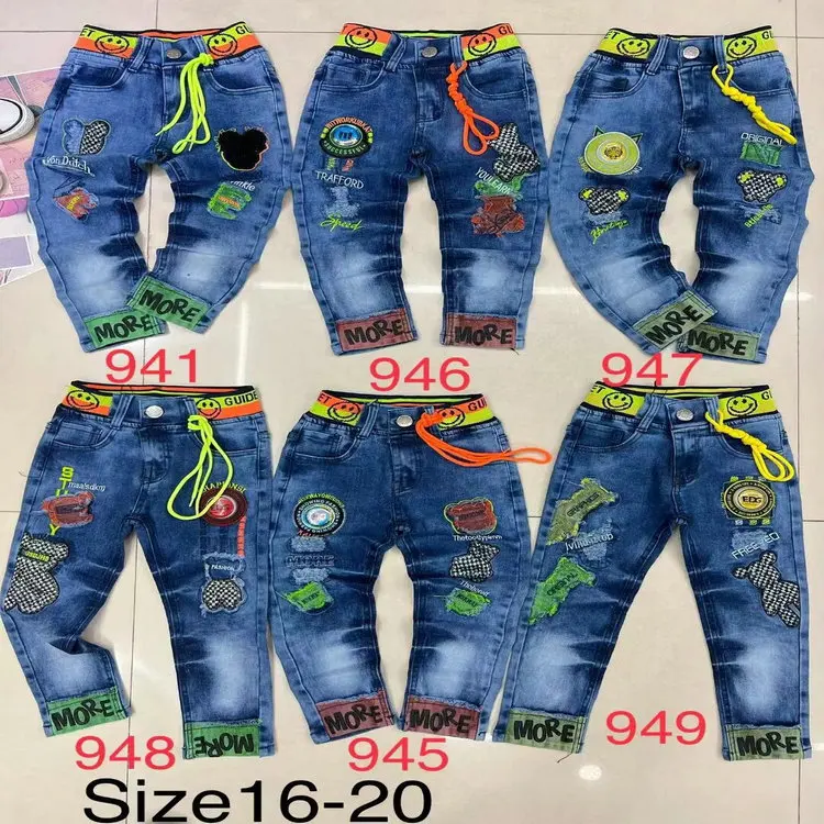 3.65 Dollar Model YQ209 Quicken Delivery Popular New Jean Boy Pant Stock With Different Size