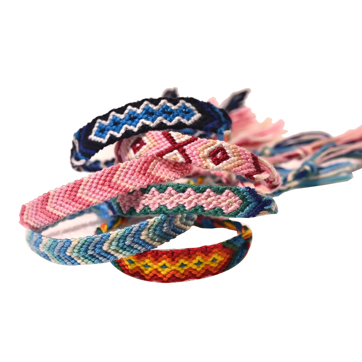 Nepal Hand Made Jewelry Adjustable Cotton Rope Cord Woven Friendship Bracelets