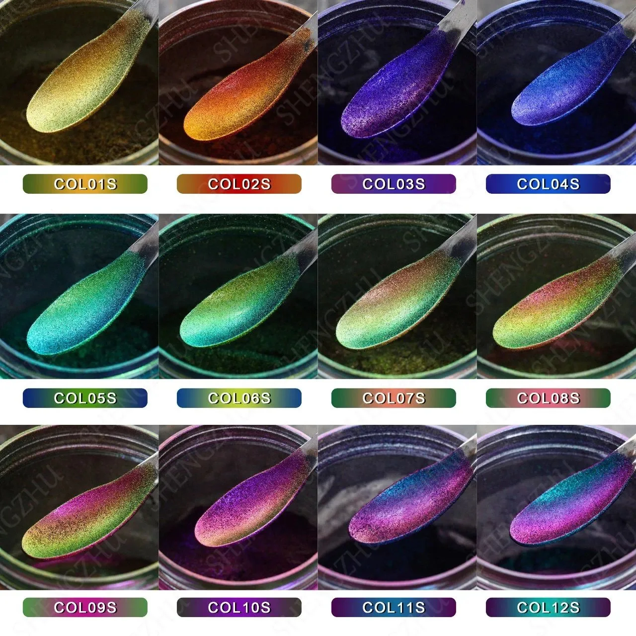 Wholesale Nail Chrome Mirror Powder Mermaid Effect Powder Coating Paint Colorful Metallic Mirror Chrome powder