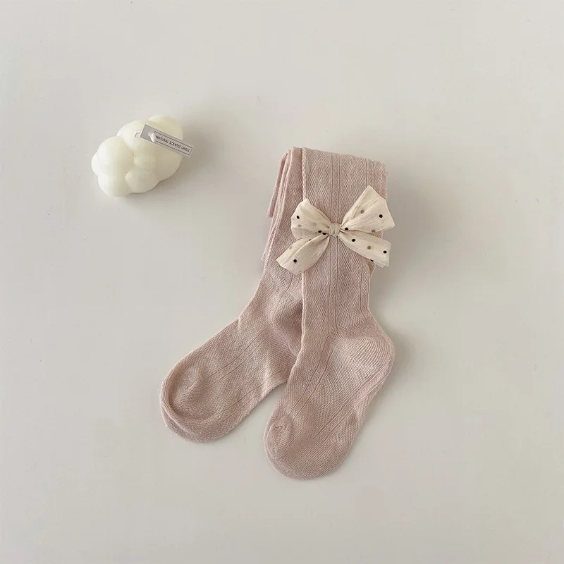 Mosquito - Proof Children Pantyhose Net Hollow  Baby Stockings Girl Pantyhose Tights With Bowknot