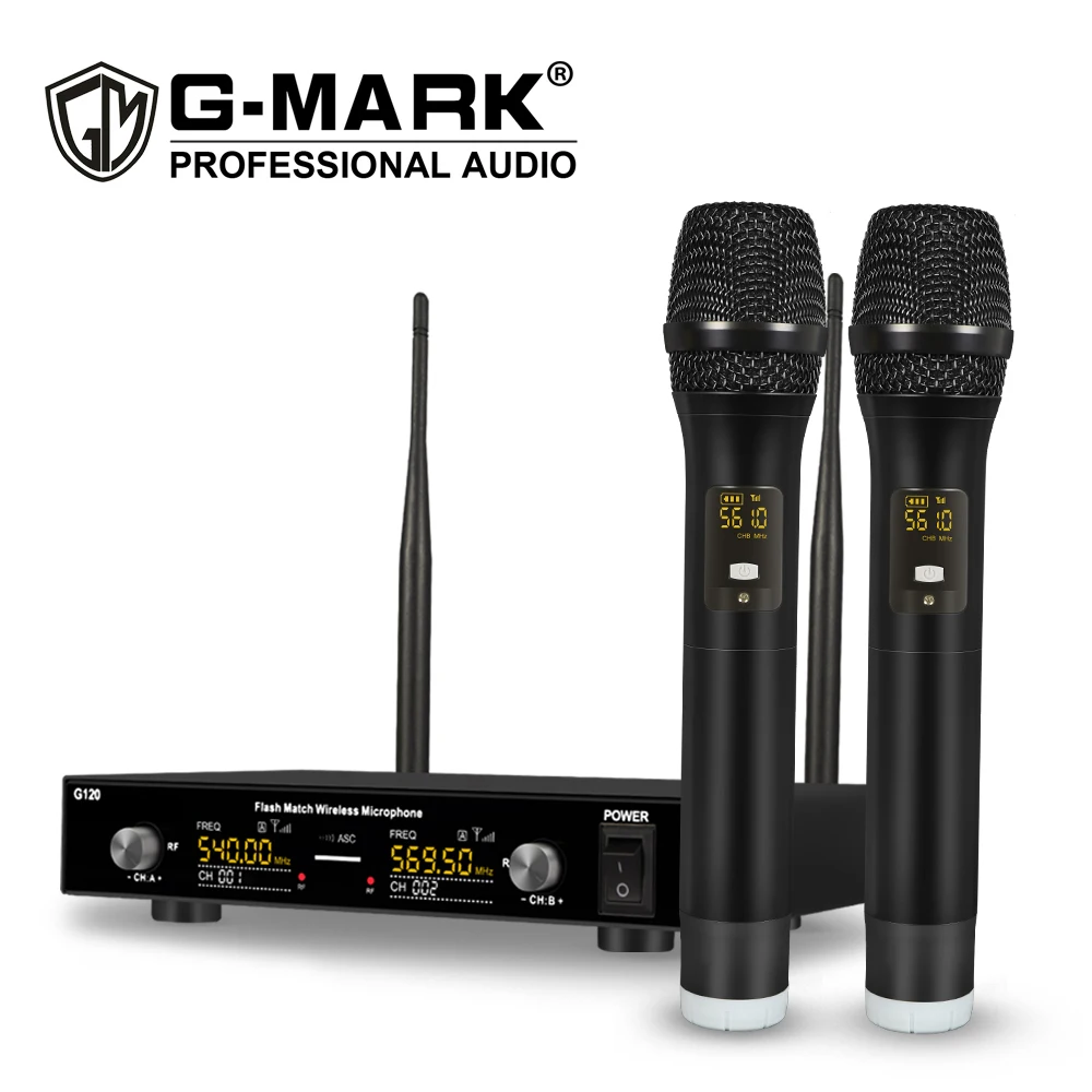 G-MARK G120 обеспечивает наилучшую производительность 50 м дальность работы: Профессиональный UHF двухканальная Беспроводная