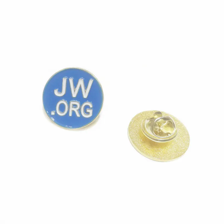 Round Shape JW.ORG Metal Lapel Pins Gold Plated Hard Enamel Badge Pins