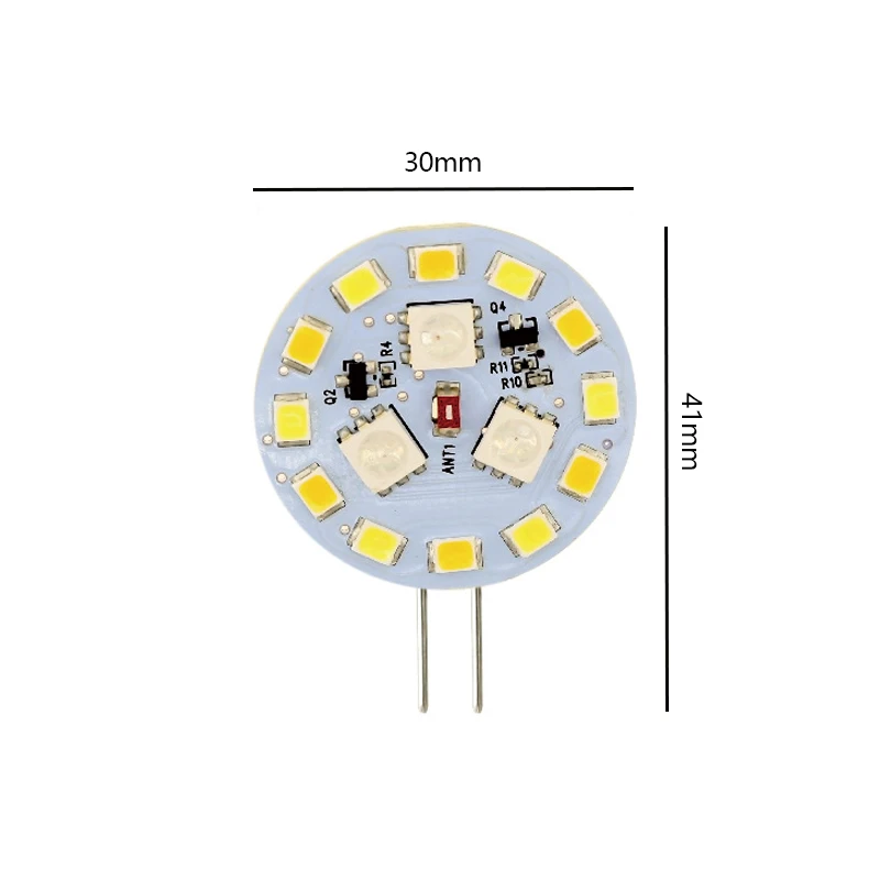 Tuya App controlled Intelligent G4 LED bulb DC10-30V RGBW 1600 kinds of color brightness dimming and color changeable G4 LED