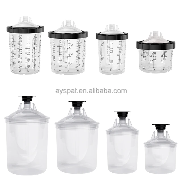 Hot Sale 800ml 125MIC Disposable PP Cups Plastic Painting Spray  Mixing Cup Painting Automotive Paint Mixing Spray Gun Cup Set
