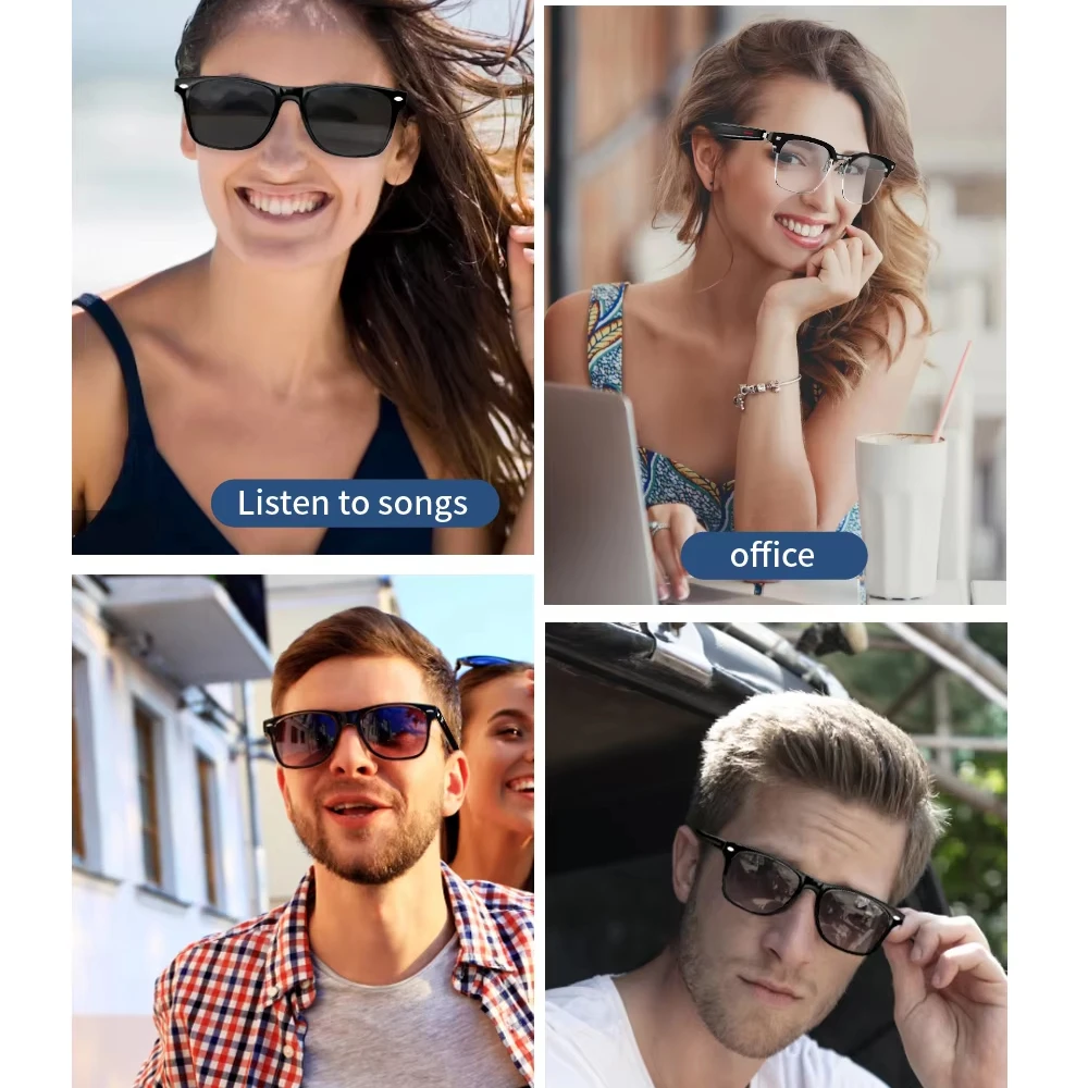 Designer sunglasses smart glasses listenable sunglasses smart glasses wireless smart bluetooth sunglasses