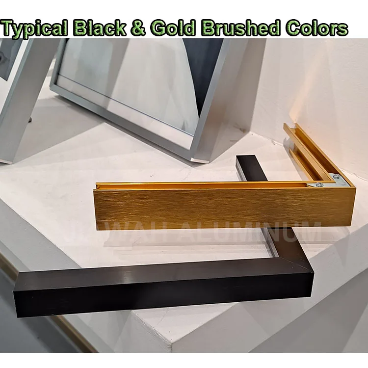 Color anodizing aluminium photo frame extrusion profile set manufacturer , photo frame brushed metal aluminium picture frames