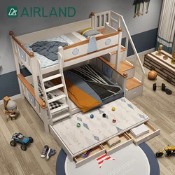Airland Double Kid Furniture Bunk Bed With Stairs And Drawers
