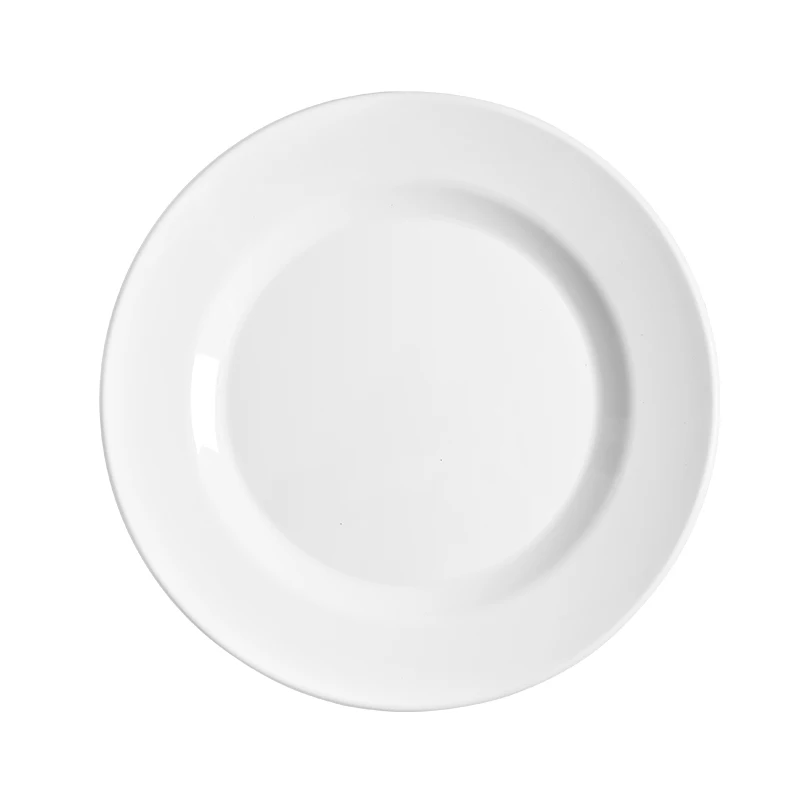 13-Inch White Melamine Disc Porcelain Tableware Bone Plate Fast Food Self-Service Commercial Dish Flat Plastic Plate