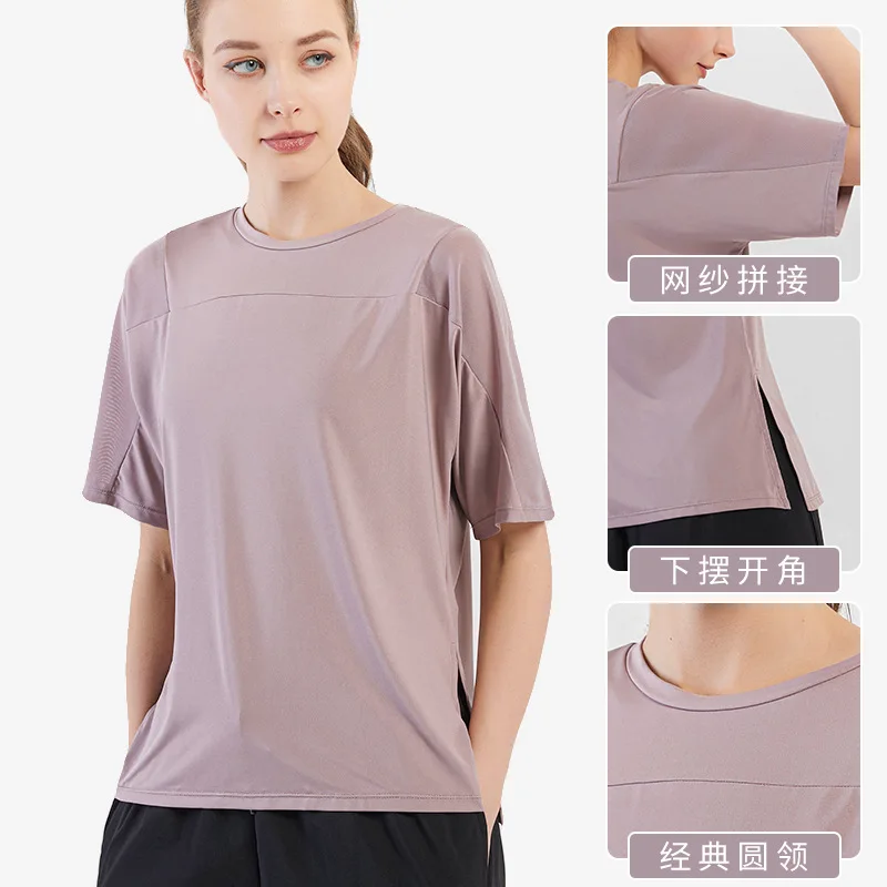 lulu Seamless Shirts for Women Short Sleeve Fitness Wear Lightweight Gym Athletic yoga Tops