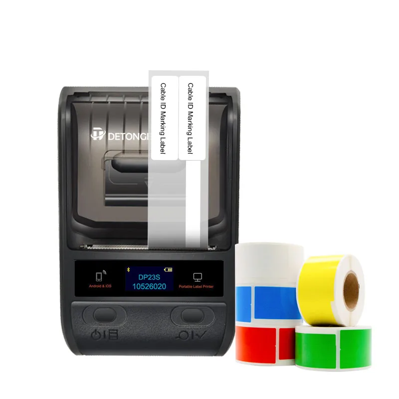 Detonger-DP23S штрих-код qr-код наклейки этикетки удостоверения личности кабеля для прикрепления этикеток Принтер андроид принтер маркировки кабеля