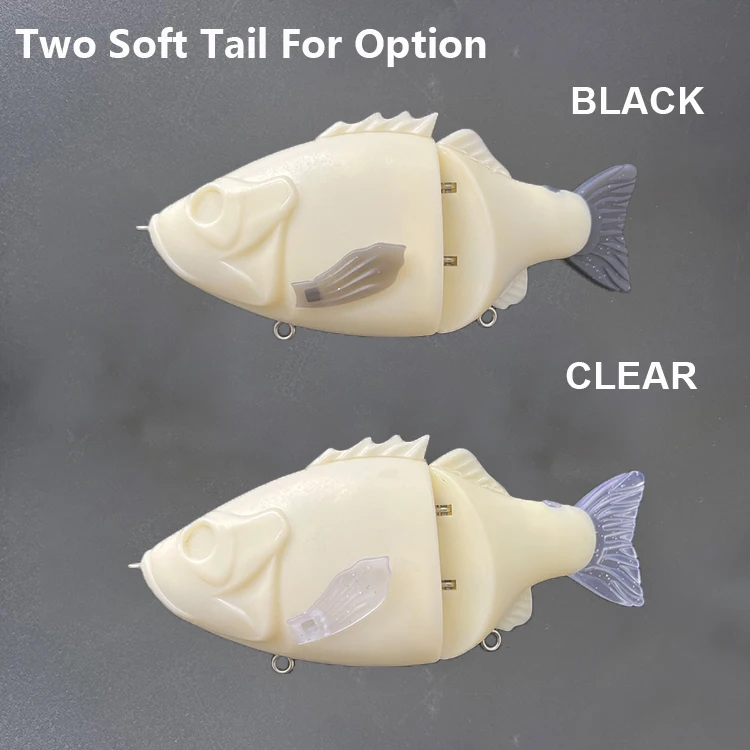 New Arrival Double Jointed Fishing Lure 16CM 130G Bass Lure Blanks With Soft Tail and Soft Chin Sinking Fishing Tackle