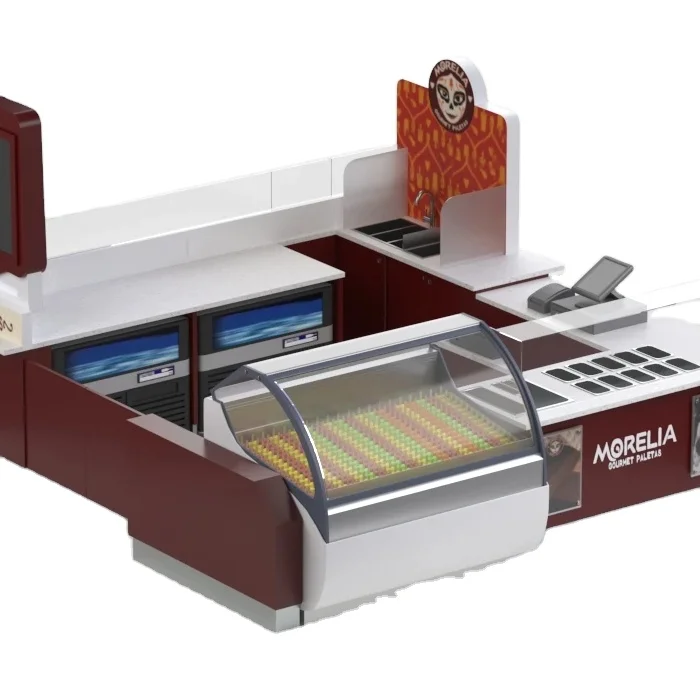 Custom Ice Lolly Kiosk Mall Food Summer Ice Lolly Bar Counter Panda Cute Popsicle Display