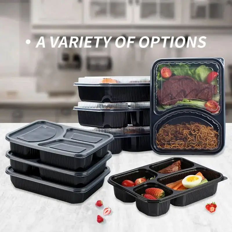 New Product Ideas Meal Prep Container 4 Compartment Bento Box Custom Food Takeout Boxes