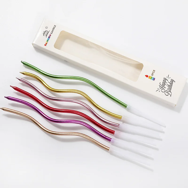 Twisty Birthday Long Spiral Cake Candles Metallic Cake Cupcake Candles Long Thin Coil Cake Candles With Holders