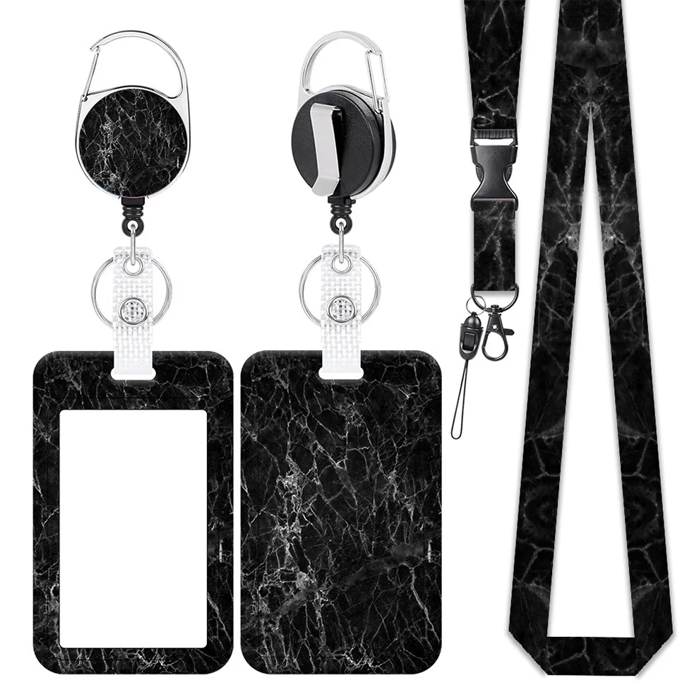 Polyester Lanyard Custom Printable Logo Neck Retractable ID Yoyo Badge Reel Plastic Card Holder Lanyard With Card Holder