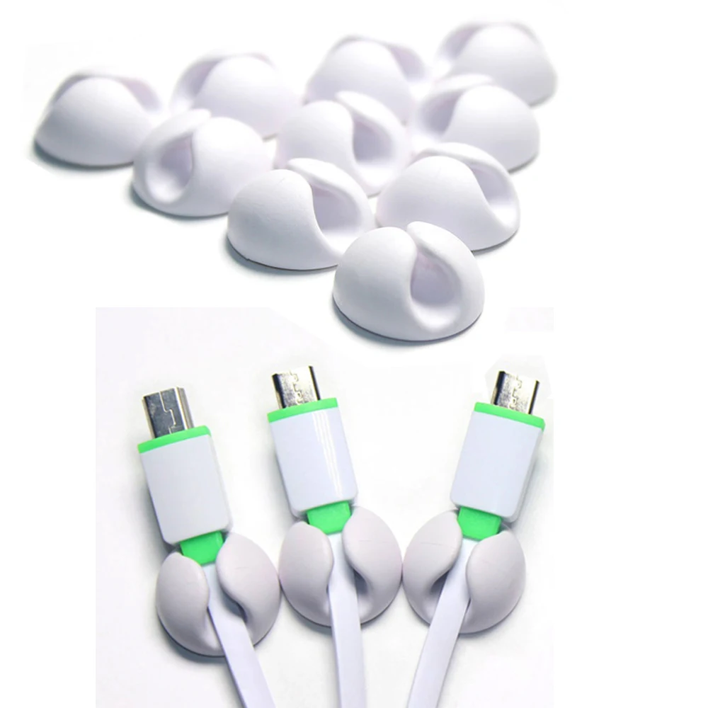  Аппаратное обеспечение многоцелевой силиконовый зажим для кабеля провода Тип USB Настольный настенный Органайзер держатель зарядного