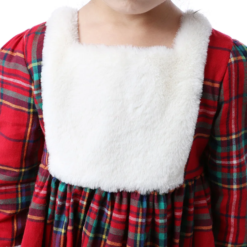 Wholesale Plaid Christmas Kids Baby Girls Party Dress Red Plain Lace Girls Dress