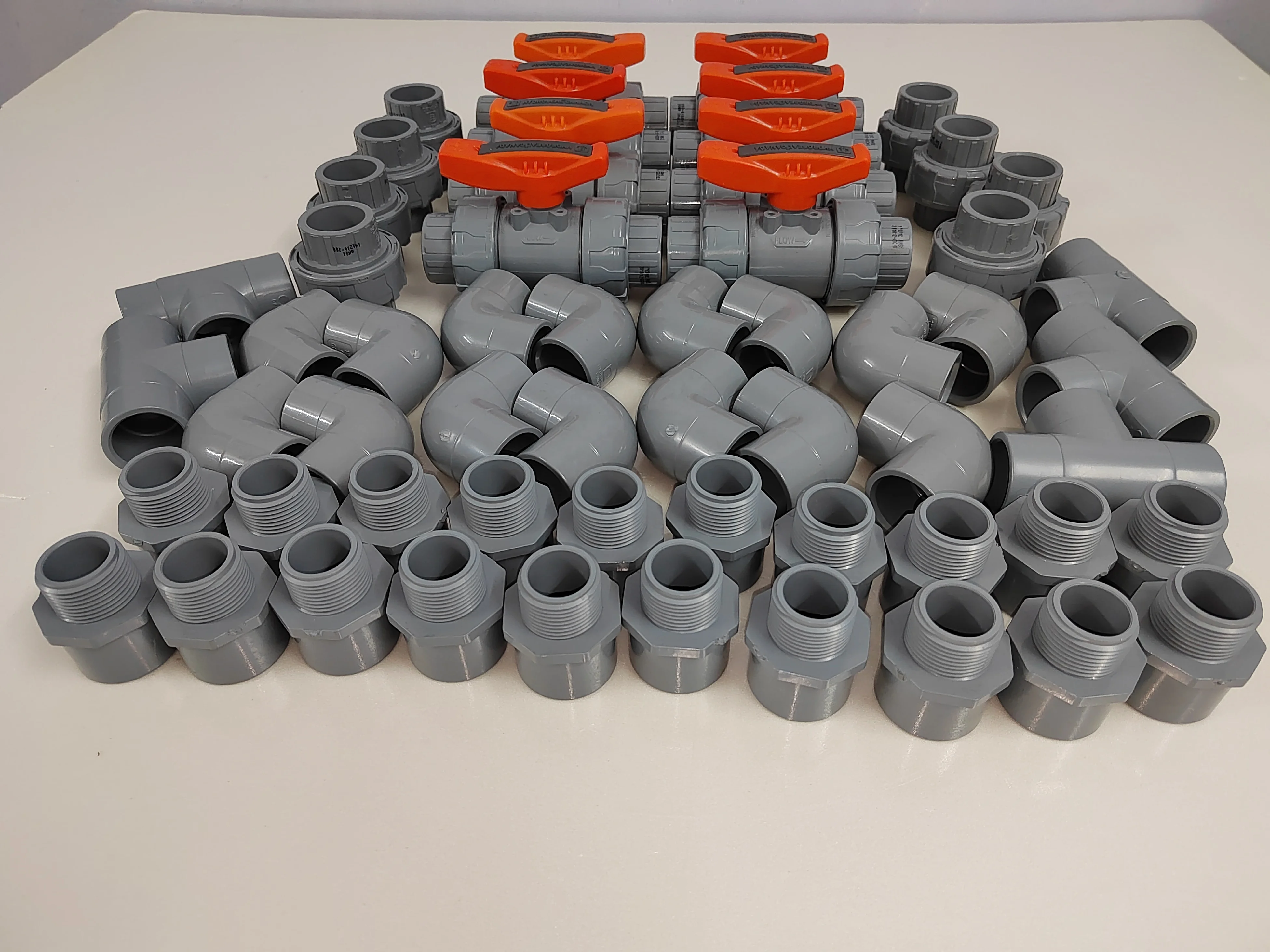 CPVC pipes, fittings and valves for industrial and chemical equipment installation (ANSI standard /DIN standard)