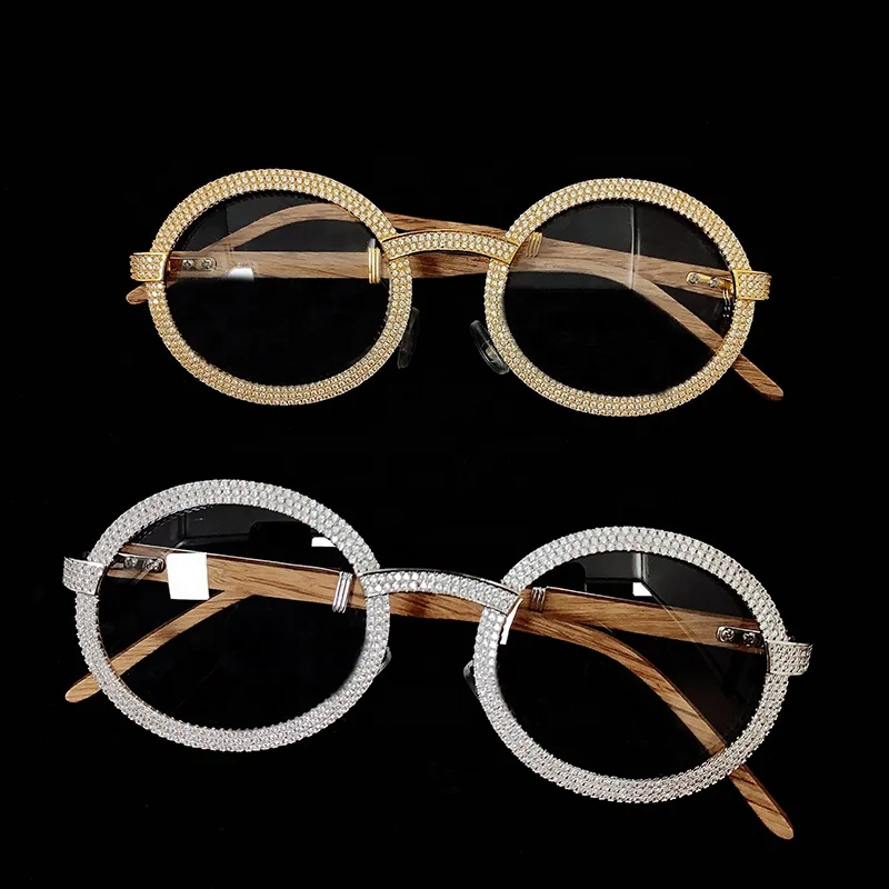 fresh item  rapper jewelry lab diamonds micro pave hip hop sunglasses cz gold iced out glasses
