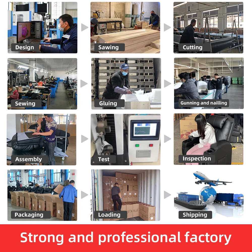 XIHAO Living Room Furniture PU Leather Recliner Sofa Chair Set Recliner Sofa 2 Seater