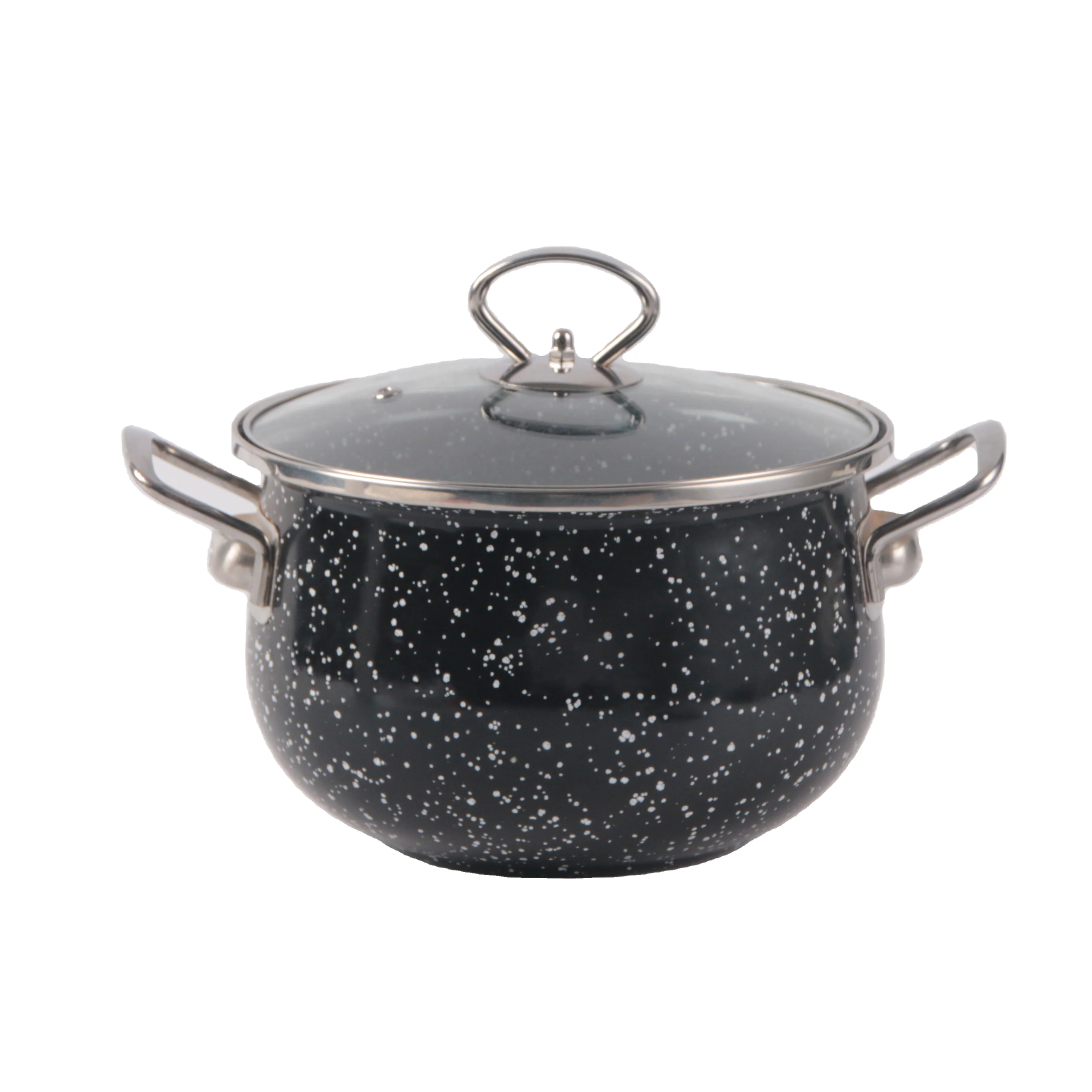 New non-stick double ear stockpot Fashion kitchen home enamelled floral cast iron saucepan