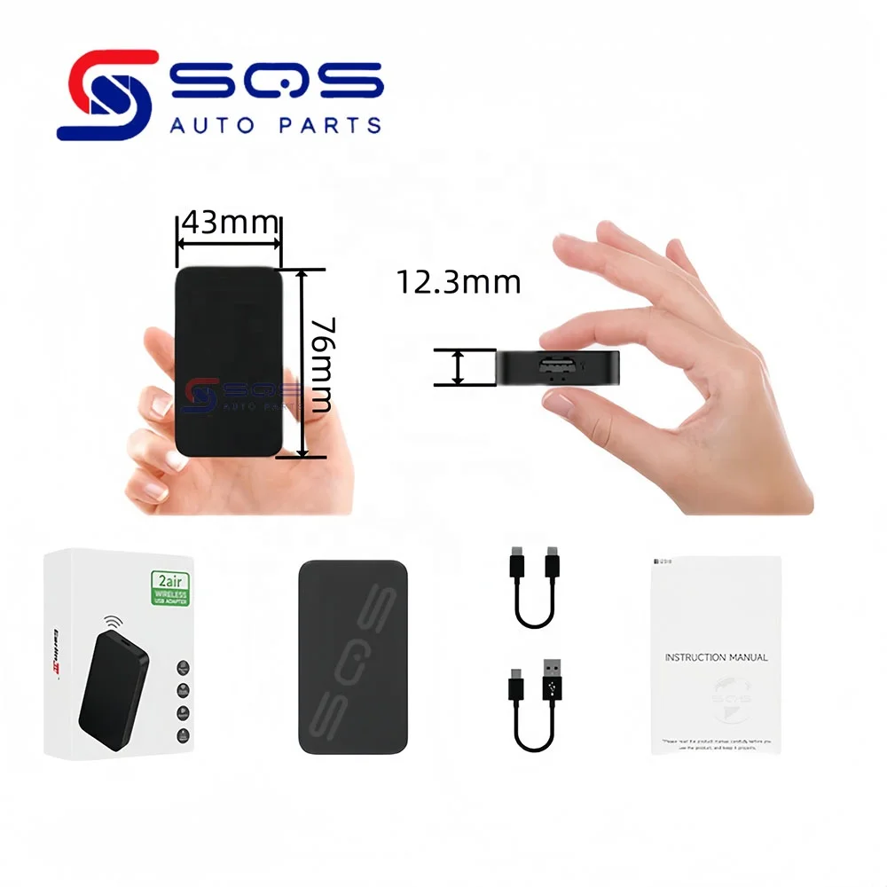 SQS High Quality New 2Air Wired To Wireless Carplay Ai More Android Auto Car Smart Box Navigation Google Play Wifi BT Dongle