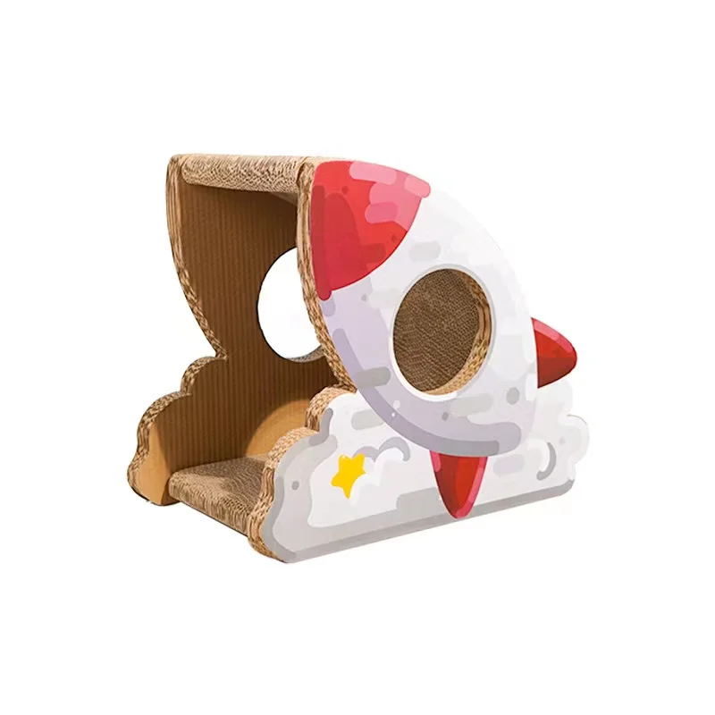 Wholesale Multi-size Rocket Design Corrugated Cat Toys Scratcher House Cat Scratcher Cardboard