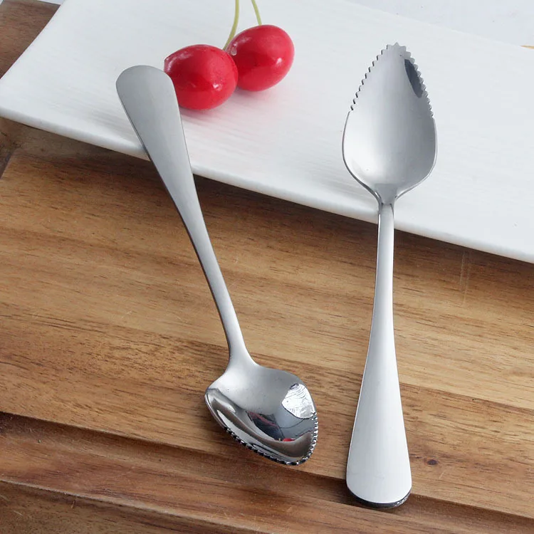 SUS 410 Custom Color Reusable Stainless Steel Grape Fruit Spork Spoon