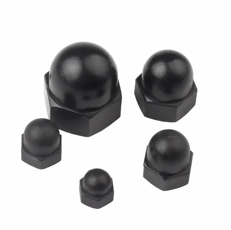 DIN1587 M3 M4 M5 M6 M8 M10 Black Nylon Cap Nuts Decorative Cover Semicircle Plastic Acorn Hex Cap Nut