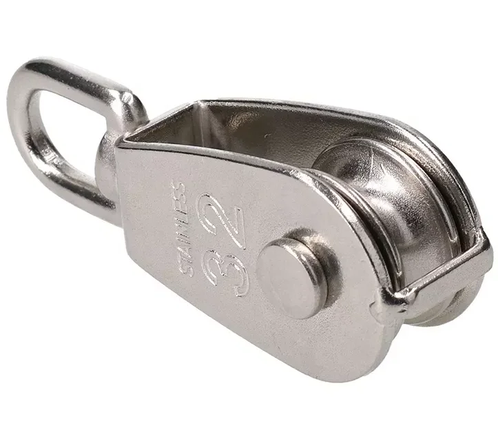 Stainless Steel Wire Rope Crane Pulley Block Lifting Crane Swivel Hook Pulley Single Sheave Swivel Eye