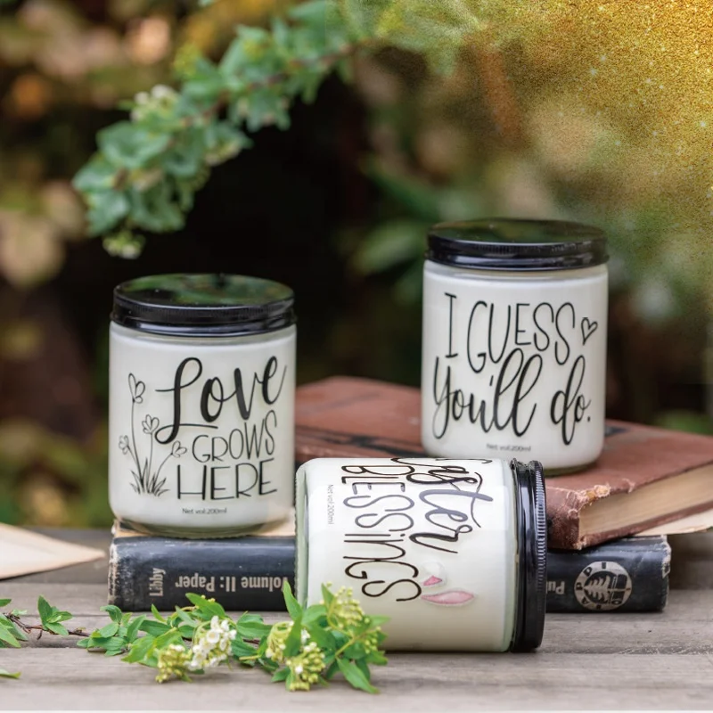 Big Birthday Wedding Gift Wholesale Customized Luxury Glass Jar candles & home fragrance Private Label Scented Soy Wax Candles